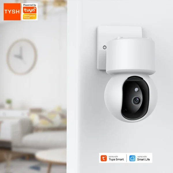 TYSH Wall Mounting Surveillance Ip Smart  Tuya Wifi Cctv Mini Ptz Home Security s Plug&Usb Cable Power Supply - Image 3