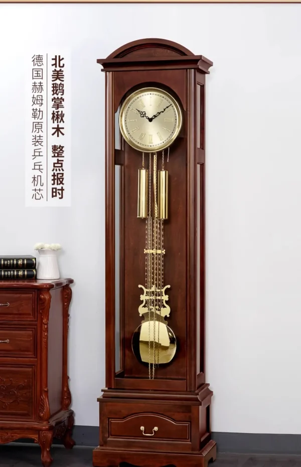 Chinese Style the Grandfather Clock Germany Hermle Imported Movement Light Luxury Mechanical Floor Clock the Grandfather Clock - Image 12