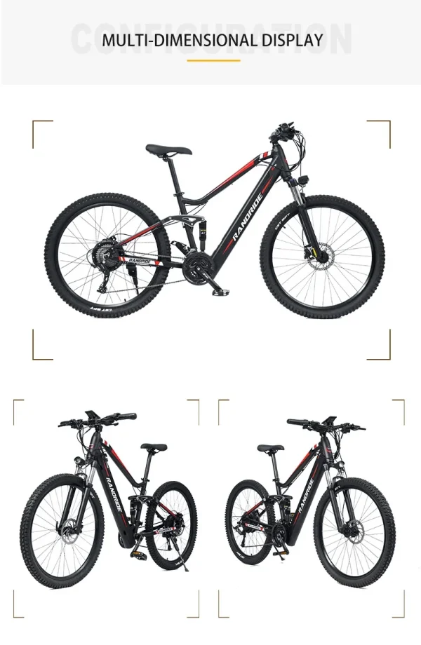 RANDRIDE YS90 1000W 48V Electric Bicycle SHIMANO Hydraulic Break Mountain Ebike Full Suspension Adult Bicycle and Electric Bike - Image 18