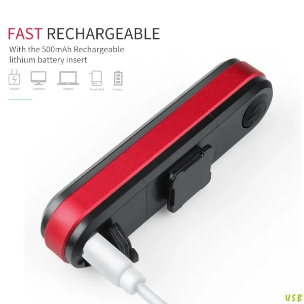 Bicycle Light USB Rechargeable Tail Light Warning Bike Rear Light Smart Wireless Remote Turn Signal Light LED Bicycle Lantern - Image 4