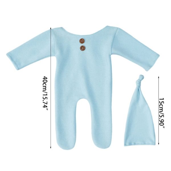 2Pcs Baby Romper Hat Set Newborn Photography Props Costume Bodysuit Hat Kit Infants Photo Shooting Clothing Outfit - Image 11