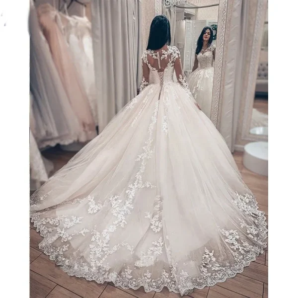 Vestidos Women Elegant Summer Long Sleeve Dresses Wedding Dresses Luxury Lace Ball Gown Fromal Dress For Girls 2024 New - Image 2
