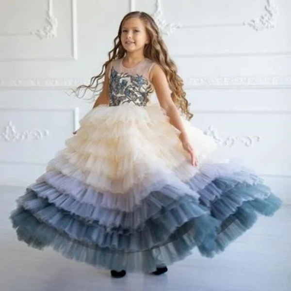 Luxurious White Flower Girl Dress Long Train With Bow Bead Birthday Ball Ball Gown Princess Holy First Communion Gowns - Image 10