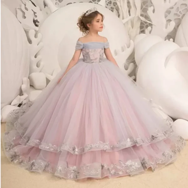 Luxurious White Flower Girl Dress Long Train With Bow Bead Birthday Ball Ball Gown Princess Holy First Communion Gowns - Image 13