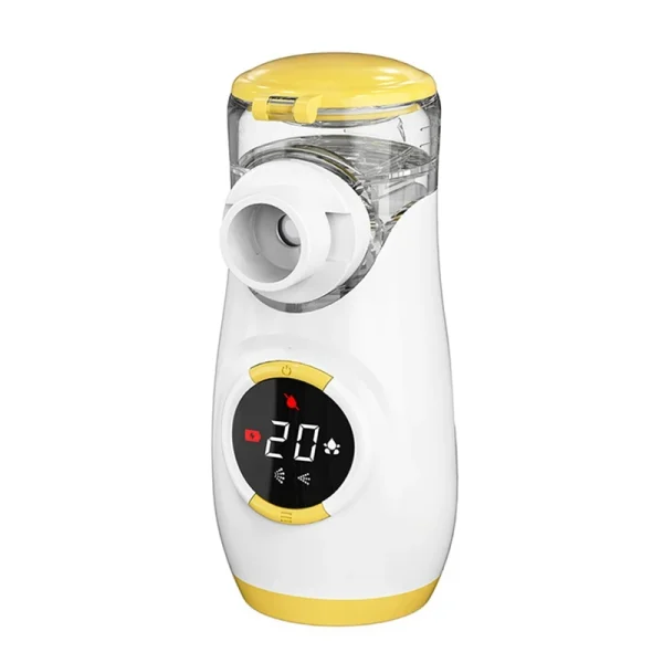 Portable Nebulizer With Intuitive LED Interface And Auto-Cleaning, Handheld Portable Mesh Nebulizer For Home Durable Yellow - Image 7