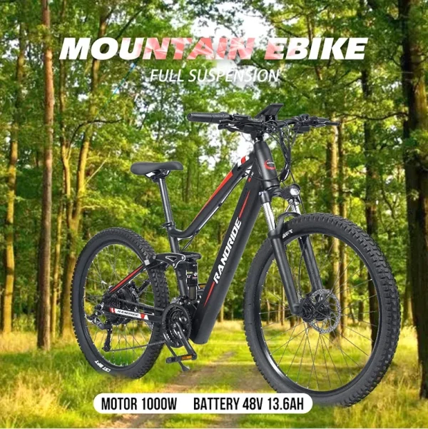 RANDRIDE YS90 1000W 48V Electric Bicycle SHIMANO Hydraulic Break Mountain Ebike Full Suspension Adult Bicycle and Electric Bike - Image 7