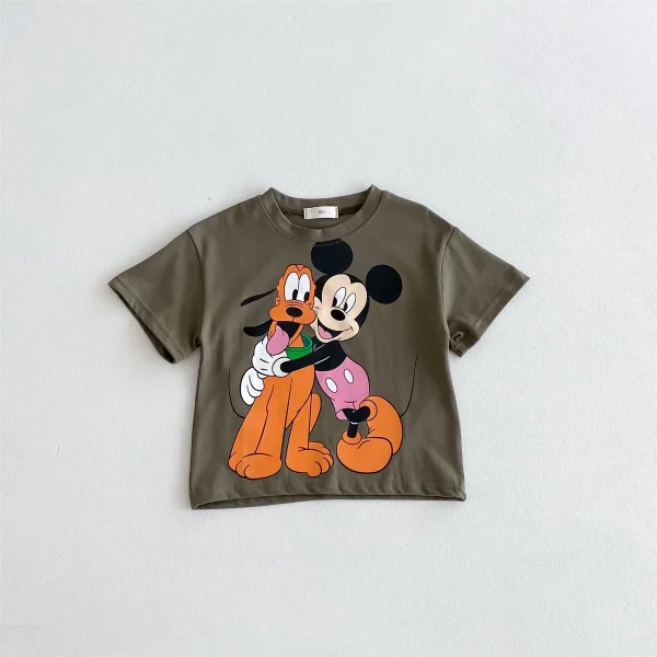 Cartoon Mickey Children's Clothing Children's T-shirt Round Necked Loose Fitting Trendy Top Summer Cool Short Sleeves - Image 5