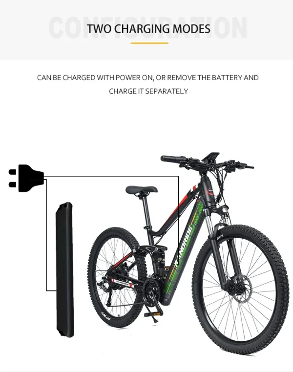 RANDRIDE YS90 1000W 48V Electric Bicycle SHIMANO Hydraulic Break Mountain Ebike Full Suspension Adult Bicycle and Electric Bike - Image 15