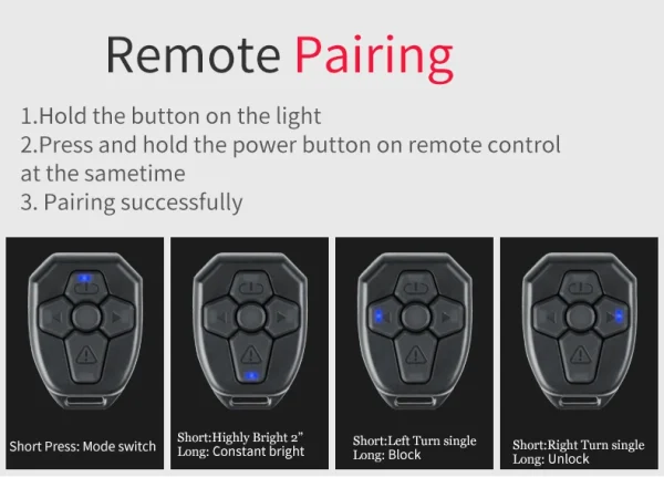 Bicycle Light USB Rechargeable Tail Light Warning Bike Rear Light Smart Wireless Remote Turn Signal Light LED Bicycle Lantern - Image 15