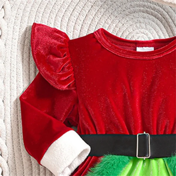 Christmas Newborn Baby Girls Velvet Romper Dress 2pcs Infant Terry Trim Long Sleeve Santa Jumpsuit Hat Kids Clothing Suit - Image 18