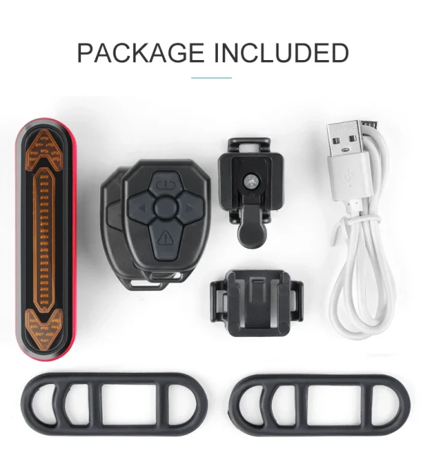 Bicycle Light USB Rechargeable Tail Light Warning Bike Rear Light Smart Wireless Remote Turn Signal Light LED Bicycle Lantern - Image 18