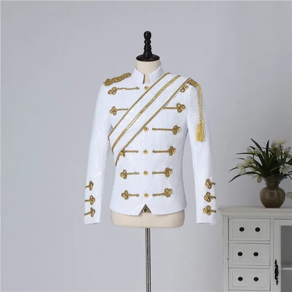 Plus Size S-5XL Jacket!High Quality Michael Jackson Concert Dance Stage Costume Uniforms Moonwalk Stage Costumes Sequins Coat - Image 19