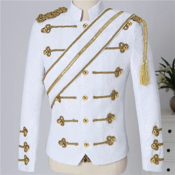 Plus Size S-5XL Jacket!High Quality Michael Jackson Concert Dance Stage Costume Uniforms Moonwalk Stage Costumes Sequins Coat - Image 2