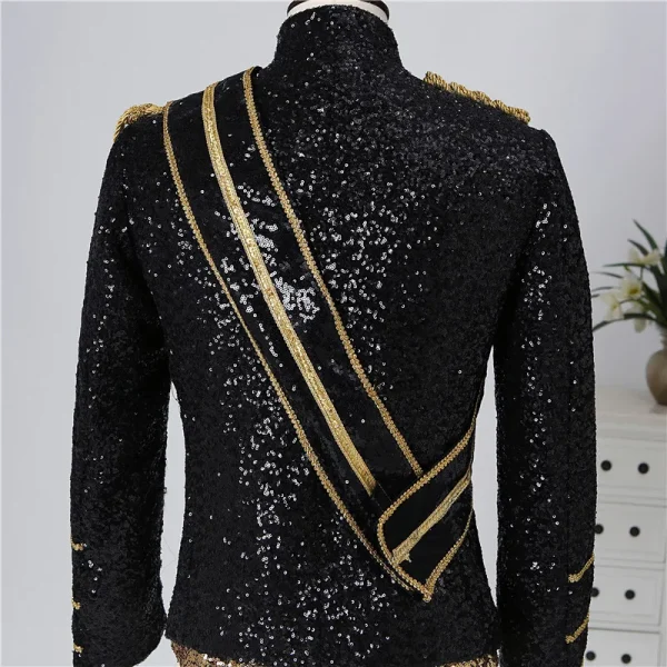 Plus Size S-5XL Jacket!High Quality Michael Jackson Concert Dance Stage Costume Uniforms Moonwalk Stage Costumes Sequins Coat - Image 12