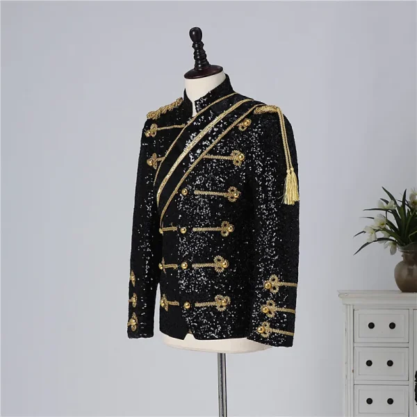 Plus Size S-5XL Jacket!High Quality Michael Jackson Concert Dance Stage Costume Uniforms Moonwalk Stage Costumes Sequins Coat - Image 15