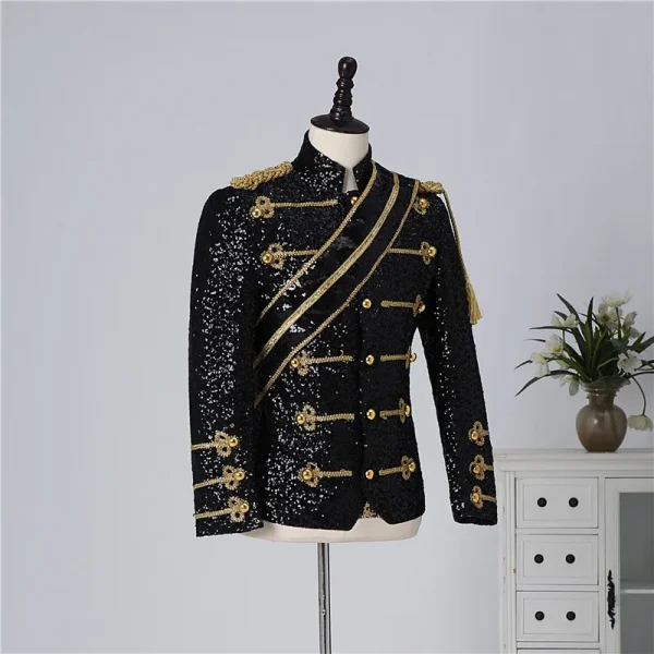 Plus Size S-5XL Jacket!High Quality Michael Jackson Concert Dance Stage Costume Uniforms Moonwalk Stage Costumes Sequins Coat - Image 14