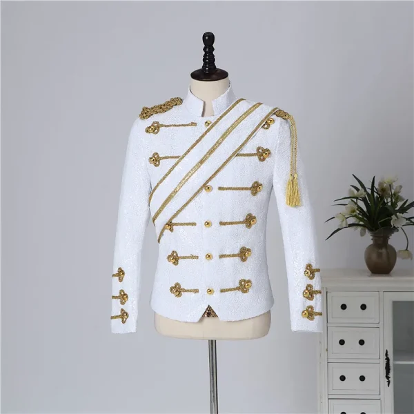 Plus Size S-5XL Jacket!High Quality Michael Jackson Concert Dance Stage Costume Uniforms Moonwalk Stage Costumes Sequins Coat - Image 17