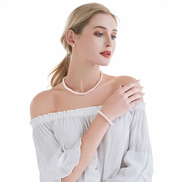 White Natural Freshwater Pearl Necklace For Women 8-9mm Necklace Beads Jewelry 40cm/45cm/50cm Length Necklace Fashion Jewelry - Image 15