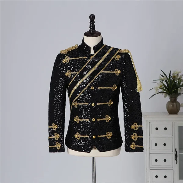Plus Size S-5XL Jacket!High Quality Michael Jackson Concert Dance Stage Costume Uniforms Moonwalk Stage Costumes Sequins Coat - Image 16