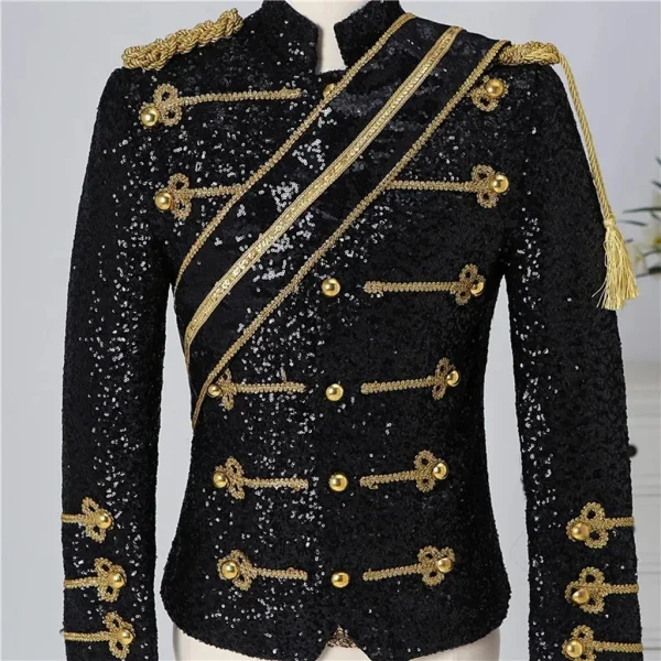 Plus Size S-5XL Jacket!High Quality Michael Jackson Concert Dance Stage Costume Uniforms Moonwalk Stage Costumes Sequins Coat - Image 8