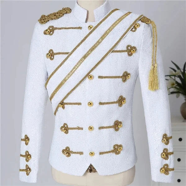 Plus Size S-5XL Jacket!High Quality Michael Jackson Concert Dance Stage Costume Uniforms Moonwalk Stage Costumes Sequins Coat - Image 7