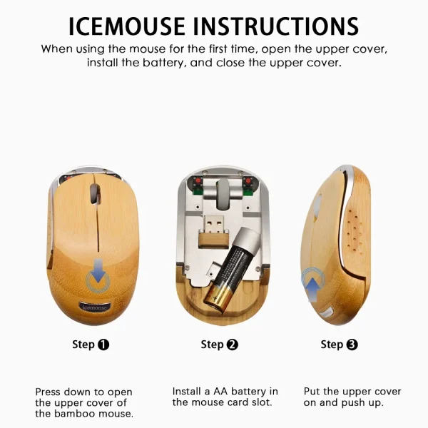 Wooden Wireless Mouse Adjustable 2.4G Wireless Optical Gaming Mouse Wireless Home Office Game Mice for PC Computer Laptop - Image 7