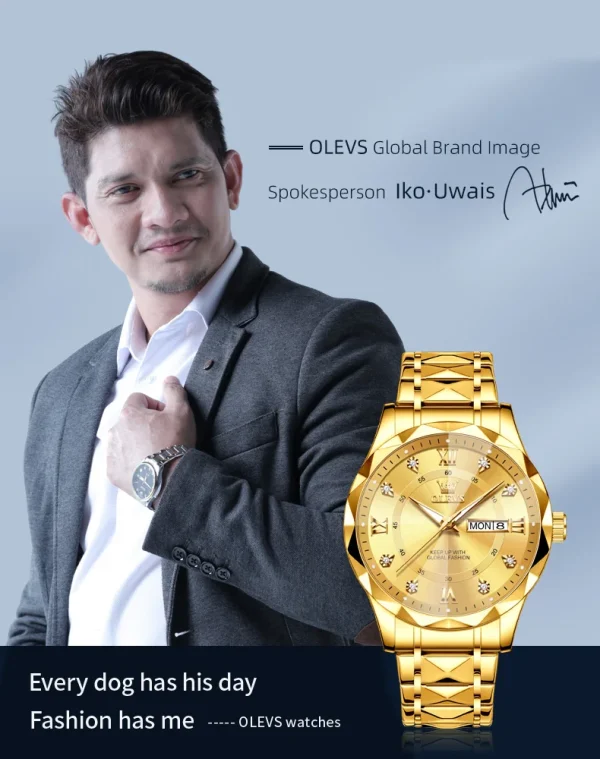 OLEVS Luxury Gold Watches for men waterproof stainless steel Big Face Quartz Watches Fashion Business WristWatches for Men - Image 13