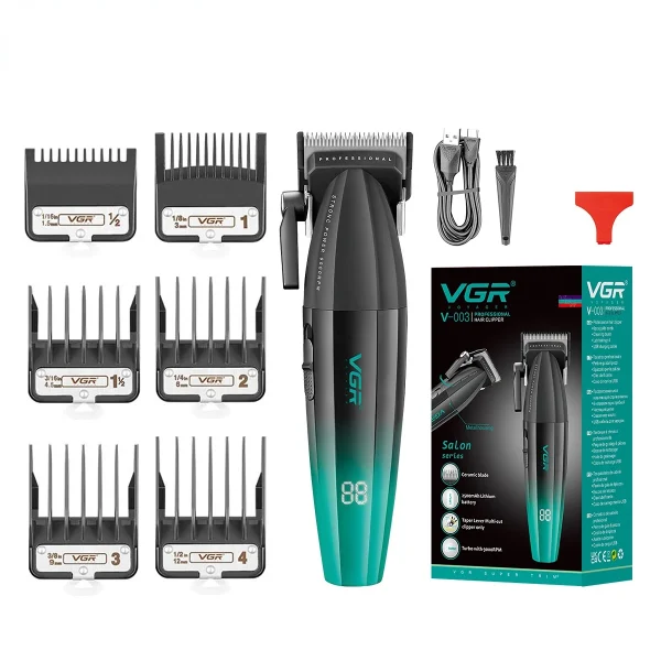 VGR Hair Clipper Electric Hair Cutting Machine Adjustable Hair Trimmer Cordless Barber Haircut 9000 RPM Clipper for Men V-003 - Image 8