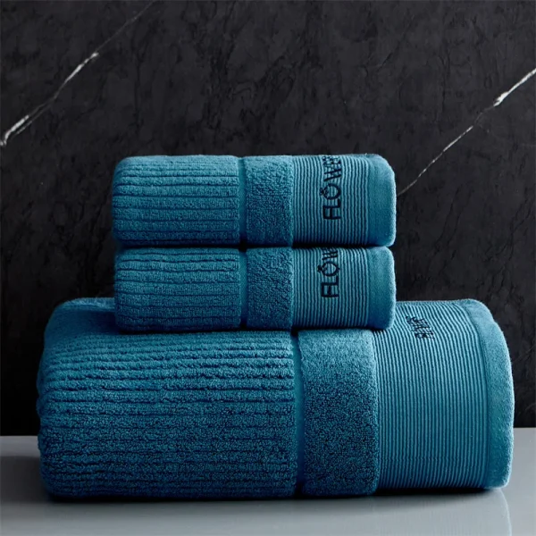Luxury 100%Cotton Towel Set, Face Bath Towels, Soft and ComfortableSolid White Grey, Blue,Hotel, Home Washcloth,Water Absorbent - Image 12