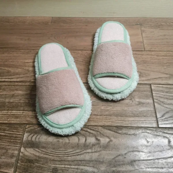 Microfibre Mop Slippers Solid Color Simple Wipeable Floor Mopping Sweeping Wood Floor Tile Cleaning Slippers Lazy Slippers - Image 4