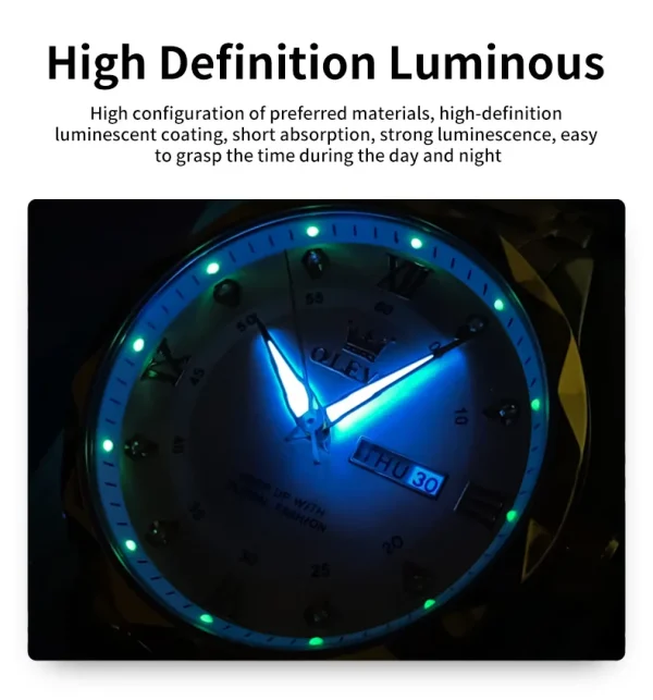 OLEVS Luxury Gold Watches for men waterproof stainless steel Big Face Quartz Watches Fashion Business WristWatches for Men - Image 26