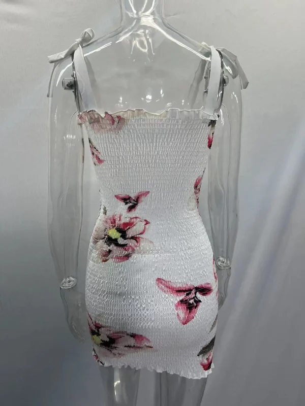 2025 Summer Slim Print Dress Women Fashion Spaghetti Strap Elegant Package Hips Bodycon Mini Dresses Femlae Beach Party Dress - Image 21