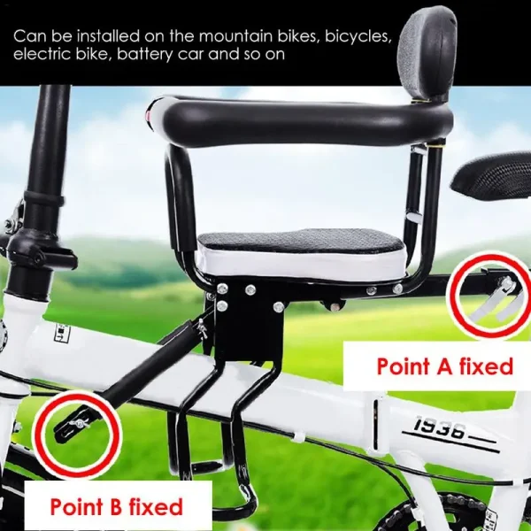 Detachable Children Bike Seat Bicycle Front Mount Baby Saddle Carrier Safe Seat With Handrail For Kids Toddler Accessories - Image 2