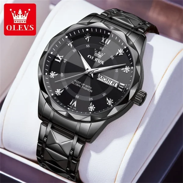 OLEVS Luxury Gold Watches for men waterproof stainless steel Big Face Quartz Watches Fashion Business WristWatches for Men - Image 12