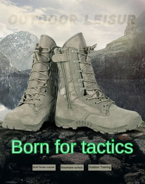 2023 New High Top Combat Boots Green Desert Brown Boot Lightweight Training Boots Hiking Boots Man Tactical Boots - Image 13