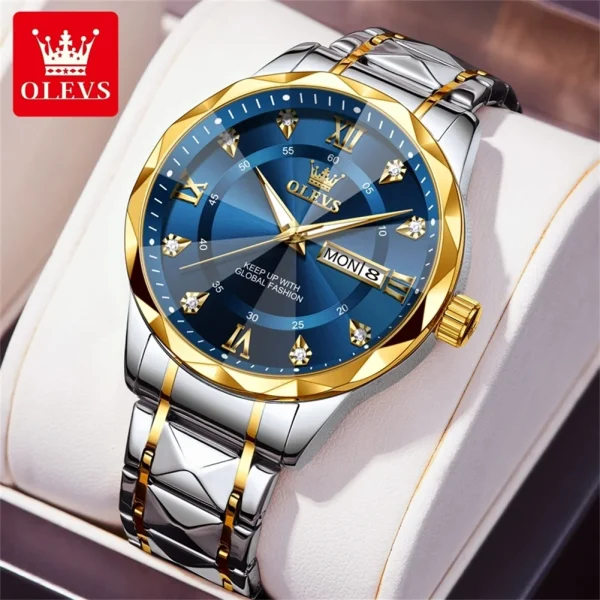 OLEVS Luxury Gold Watches for men waterproof stainless steel Big Face Quartz Watches Fashion Business WristWatches for Men - Image 10