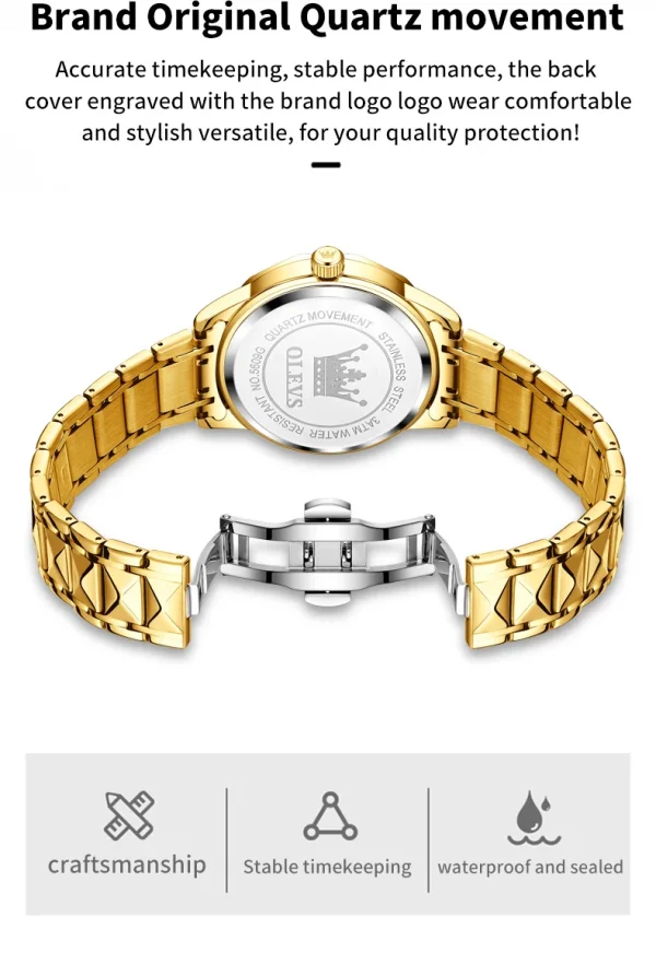 OLEVS Luxury Gold Watches for men waterproof stainless steel Big Face Quartz Watches Fashion Business WristWatches for Men - Image 19