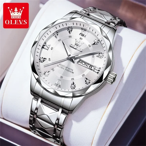 OLEVS Luxury Gold Watches for men waterproof stainless steel Big Face Quartz Watches Fashion Business WristWatches for Men - Image 8