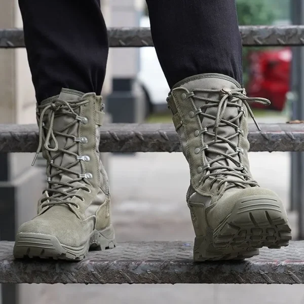 2023 New High Top Combat Boots Green Desert Brown Boot Lightweight Training Boots Hiking Boots Man Tactical Boots - Image 4