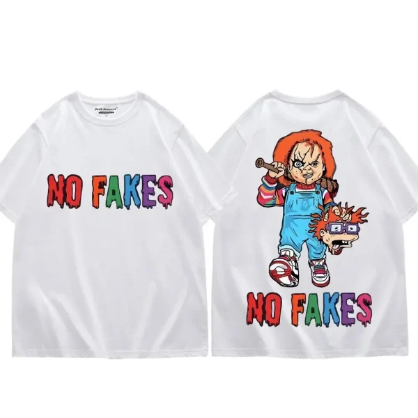 Horror No Fakes Chucky Graphic T Shirts Men Women Gothic Trend Short Sleeve T-shirt Summer Street Fashion Oversized T-shirts - Image 4