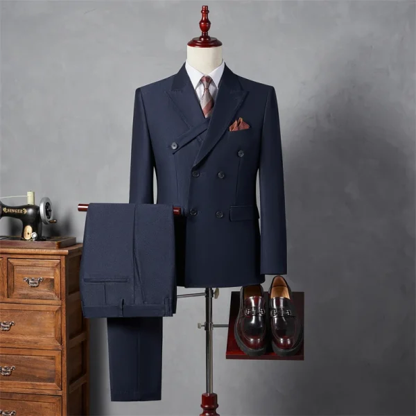 Autumn and Winter Korean Version Slim Suit Suit (suit + Trousers) Men's Casual Light Mature Wind Ruffian Handsome Two-piece Set - Image 7