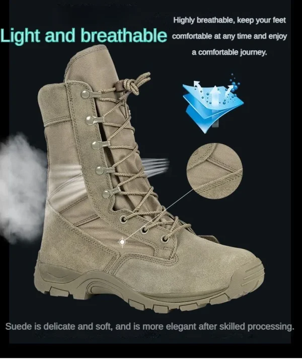 2023 New High Top Combat Boots Green Desert Brown Boot Lightweight Training Boots Hiking Boots Man Tactical Boots - Image 15