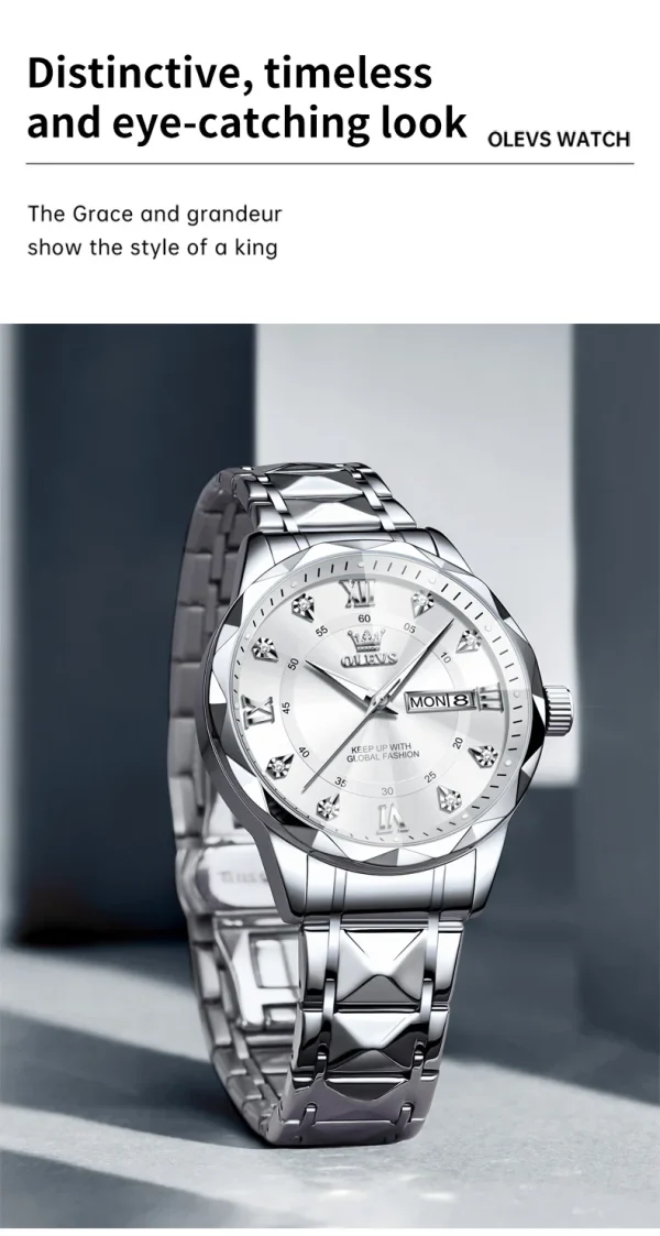 OLEVS Luxury Gold Watches for men waterproof stainless steel Big Face Quartz Watches Fashion Business WristWatches for Men - Image 25