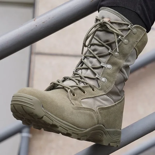 2023 New High Top Combat Boots Green Desert Brown Boot Lightweight Training Boots Hiking Boots Man Tactical Boots - Image 3