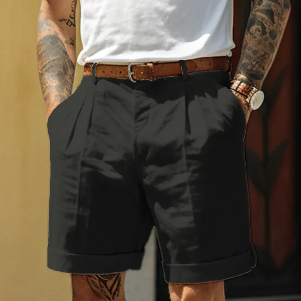 2024 America and Europe Style Casual Linen Beach Shorts Men's Stand Pocket Classic Basic Shorts Khaki White Soft Half Pants New - Image 12