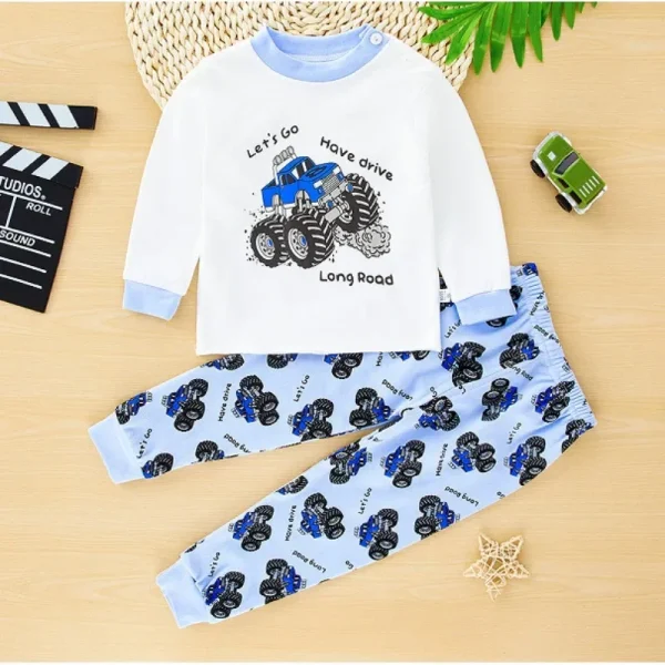 New Kids Pajamas Baby Boys Girls Cute Cartoon Long Sleeve T-Shirt Top + Pants Toddler Autumn Sleeping Clothes Sets Loungewear - Image 5
