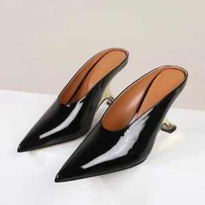 Eilyken 2025 Fashion Pointed Toe Wedges Women Slippers Pumps Concise Shallow High Heels Mule Slide Shoes