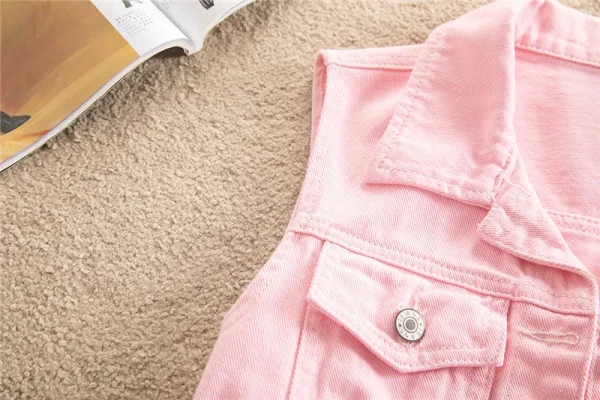 2024 Spring Summer Short Denim Vest Jacket White Female Slim Sleeveless Coat Black Pink Plus size 6XL Casual Womens Waistcoat - Image 55