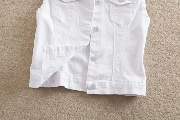 2024 Spring Summer Short Denim Vest Jacket White Female Slim Sleeveless Coat Black Pink Plus size 6XL Casual Womens Waistcoat - Image 17