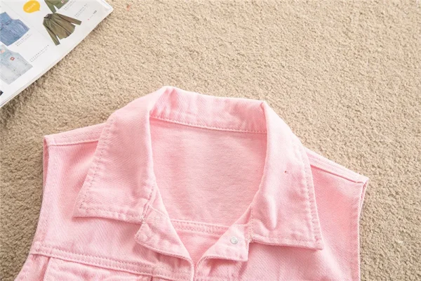 2024 Spring Summer Short Denim Vest Jacket White Female Slim Sleeveless Coat Black Pink Plus size 6XL Casual Womens Waistcoat - Image 54